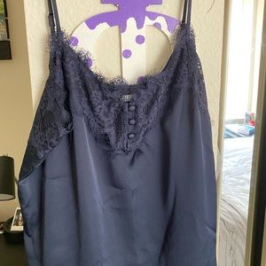 Navy Lace Tank Top